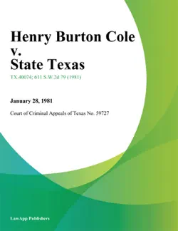 henry burton cole v. state texas imagen de la portada del libro