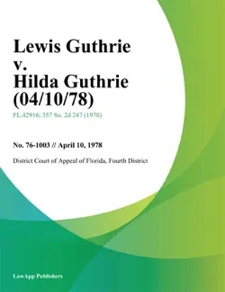 lewis guthrie v. hilda guthrie book cover image