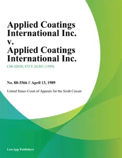 applied coatings international inc. v. applied coatings international inc. book cover image