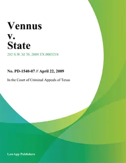 vennus v. state book cover image