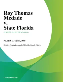 roy thomas mcdade v. state florida book cover image