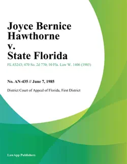 joyce bernice hawthorne v. state florida book cover image