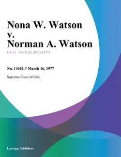 nona w. watson v. norman a. watson book cover image