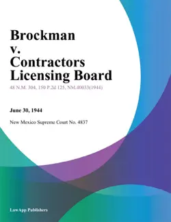 brockman v. contractors licensing board book cover image