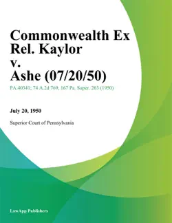 commonwealth ex rel. kaylor v. ashe imagen de la portada del libro