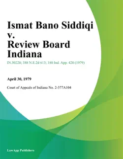 ismat bano siddiqi v. review board indiana book cover image