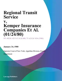 regional transit service v. kemper insurance companies et al. imagen de la portada del libro