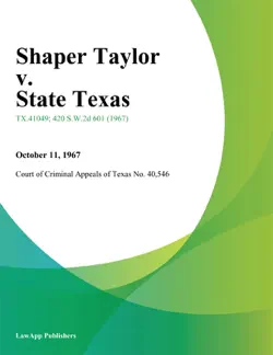 shaper taylor v. state texas imagen de la portada del libro