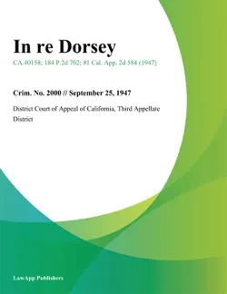 in re dorsey book cover image