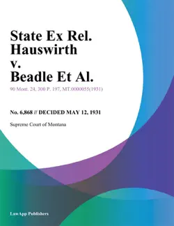 state ex rel. hauswirth v. beadle et al. book cover image