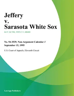 jeffery v. sarasota white sox book cover image