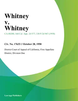 whitney v. whitney book cover image