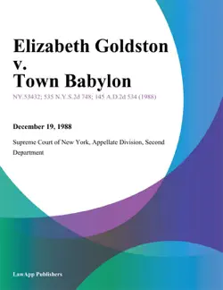 elizabeth goldston v. town babylon book cover image