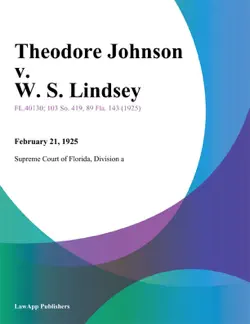 theodore johnson v. w. s. lindsey book cover image