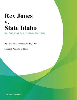 rex jones v. state idaho book cover image
