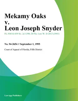 mekamy oaks v. leon joseph snyder book cover image