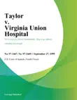 Taylor v. Virginia Union Hospital synopsis, comments