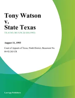 tony watson v. state texas book cover image