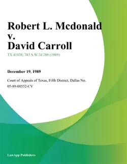 robert l. mcdonald v. david carroll book cover image