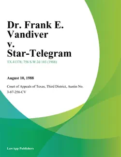 dr. frank e. vandiver v. star-telegram book cover image