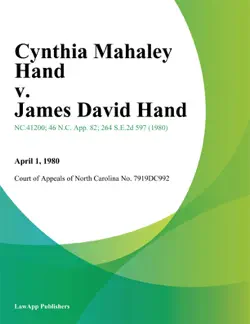 cynthia mahaley hand v. james david hand book cover image