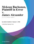 Mckean Buchanan, Plaintiff in Error v. James Alexander synopsis, comments