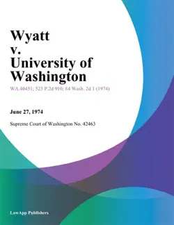 wyatt v. university of washington book cover image