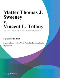 matter thomas j. sweeney v. vincent l. tofany book cover image