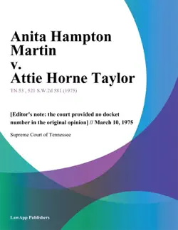 anita hampton martin v. attie horne taylor book cover image