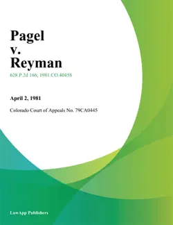 pagel v. reyman book cover image