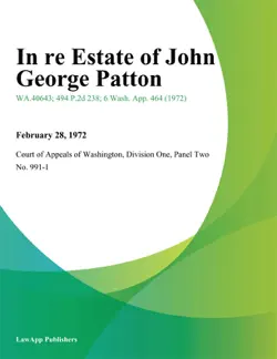 in re estate of john george patton book cover image