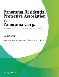 panorama residential protective association v. panorama corp. book cover image