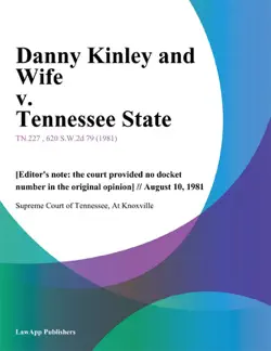 danny kinley and wife v. tennessee state book cover image