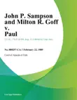 John P. Sampson and Milton R. Goff v. Paul synopsis, comments