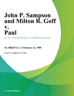 john p. sampson and milton r. goff v. paul book cover image