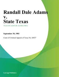 randall dale adams v. state texas book cover image