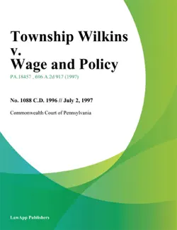 township wilkins v. wage and policy book cover image