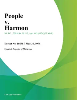 people v. harmon imagen de la portada del libro