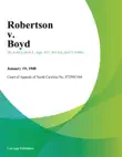 Robertson v. Boyd synopsis, comments