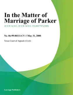 in the matter of marriage of parker book cover image