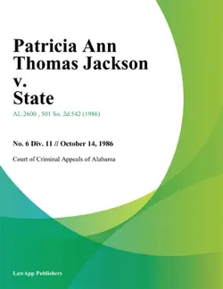patricia ann thomas jackson v. state book cover image