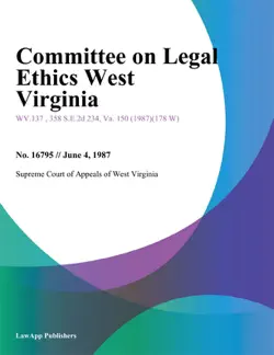 committee on legal ethics west virginia book cover image