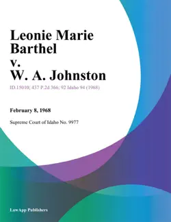 leonie marie barthel v. w. a. johnston imagen de la portada del libro
