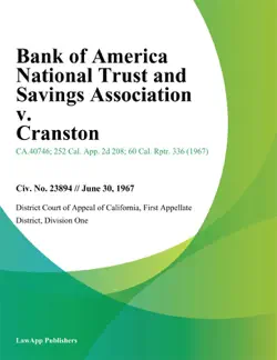 bank of america national trust and savings association v. cranston book cover image