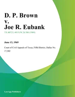 d. p. brown v. joe r. eubank book cover image