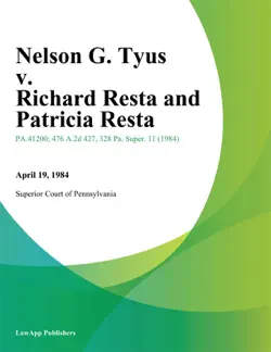 nelson g. tyus v. richard resta and patricia resta book cover image