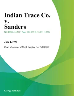 indian trace co. v. sanders book cover image