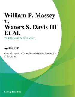 william p. massey v. waters s. davis iii et al. book cover image