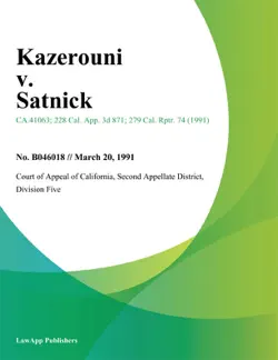 kazerouni v. satnick book cover image