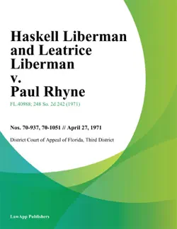 haskell liberman and leatrice liberman v. paul rhyne book cover image